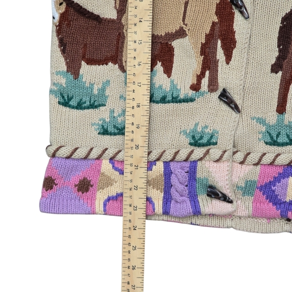 *VTG* STORYBOOK KNITS Sunrise Scene Horse Sweater, Vintage Pastel Horse Sweater - Picture 7 of 16